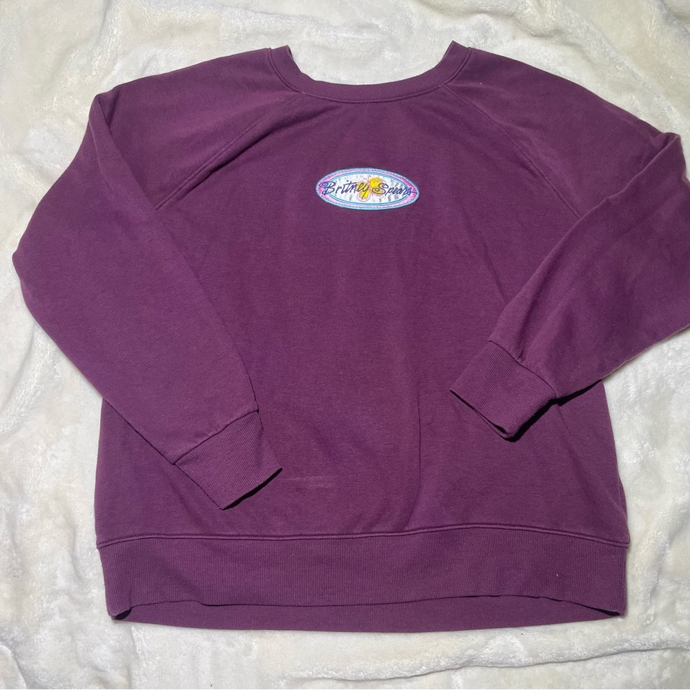 Britney Spears Handmade Patchwork Purple Crewneck